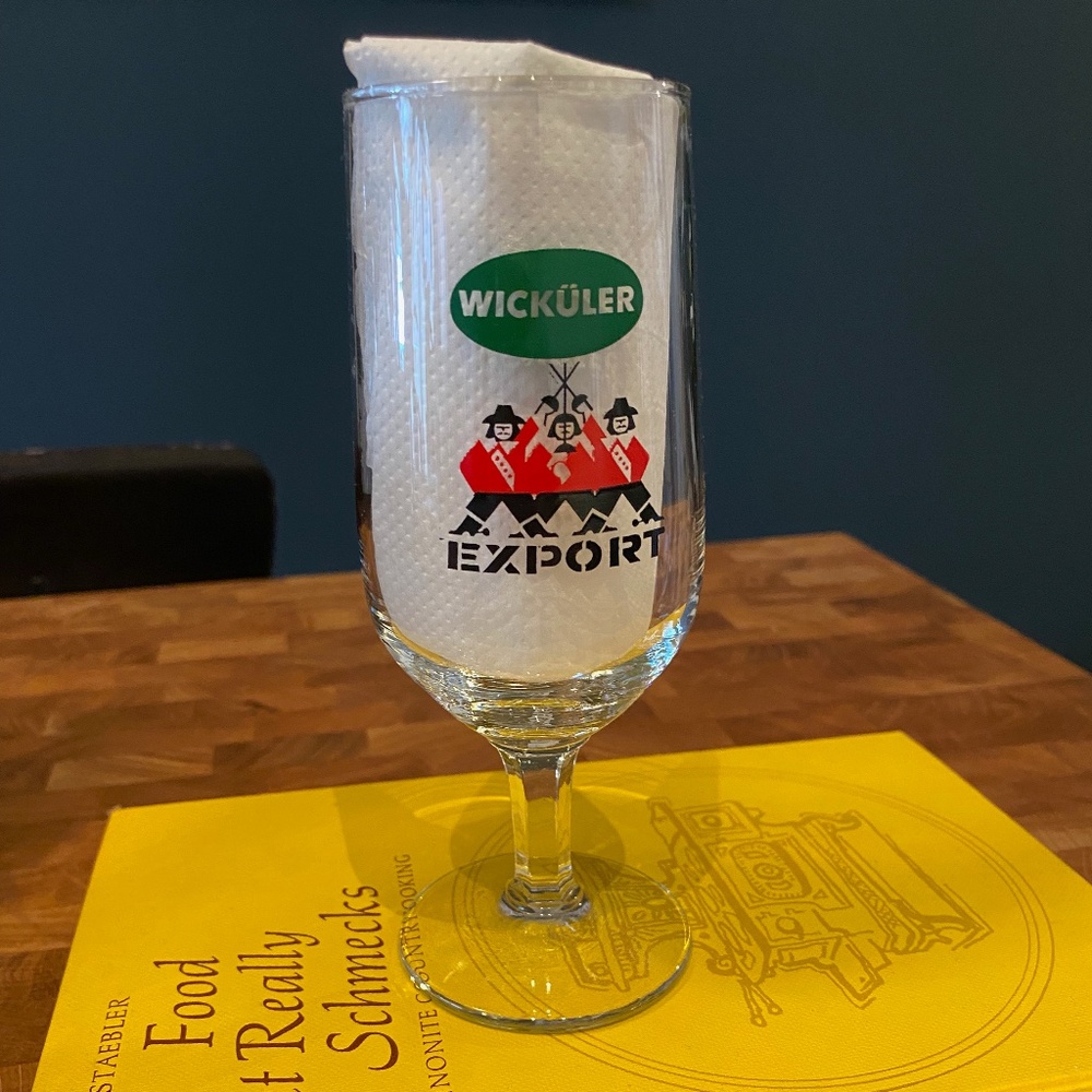 Vintage German Wickuler Glass - vintage barware, advertising, breweriana